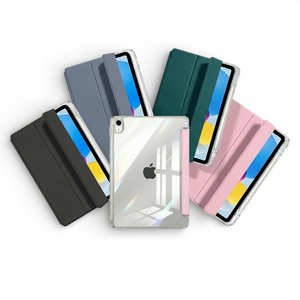 【TQ168三折清透背殼】Apple iPad A16 11吋平板皮套(適用iPad 10代 10.9吋)(內置筆槽)