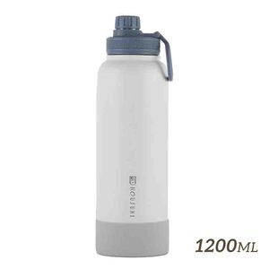 HOUSUXI大容量保冷保溫瓶(附吸管)1200ml-雪白