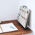 【KING JIM】SPOT TOOL STAND 桌上型可折疊雙面收納架 (KSP001D)奶茶色, , large