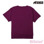 KINGO-大尺碼-女款 重磅圓領T恤-黑/紫-444101, , large