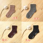 [Kaimei Cotton Industry] 8 pairs set, random and excellent, MIT made in Taiwan, fine needle thin style, no bunch marks, wide mouth health socks - elegant flower style, , large