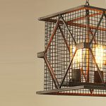 【H&R安室家】 53x29x30cm小號長方鐵網吊燈 ZA0116, , large