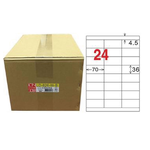 【龍德】LONGDER 三用電腦標籤 A4 24格 36*70mm白色1000張/箱 LD-826-W-B(適用雷射、噴墨、影印), , large