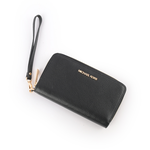 Michael Kors JET SET TRAVEL素面皮革中夾/手拿/黑色, , large