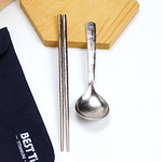 【純鈦冰晶阿湯筷匙組 鈦原色】環保筷 鈦筷 八角筷 鈦湯匙 大湯匙 筷子湯匙餐具組 環保餐具 露營餐具 攜帶餐具 鈦餐具 冰晶, , large