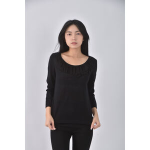 (S) laura ashley羊毛圓領黑色長袖上衣二手衣