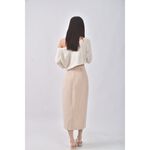 (S) 質感開岔杏色長裙二手衣, , large