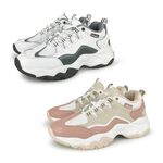 DIADORA迪亞多那 女生活時尚運動鞋 女運動鞋 女鞋 老爹鞋 透氣 保護後跟 Q彈 緩震 護趾 減壓 止滑 灰 粉, , large