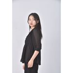 (S) d w質感黑色長袖上衣二手衣, , large