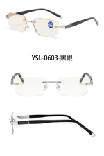 MR.TECH 米特克 抗UV400濾藍光時尚男女中性老花眼鏡大框手機眼鏡(經典中性超輕無框 YSL-0603) 300度, , large