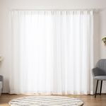 Ready-Made Sheer Curtains – Set of 2 Panels – "Snow White Stripes" – Width 100cm, Height 163/208/238cm – Made in Taiwan – White Color – Vertical Stripes – Machine Washable, , large
