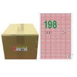 【龍德】LONGDER 三用電腦標籤 A4 198格9*33mm 紅框 1000張/箱 LD-825-J-B(適用雷射、噴墨、影印), , large