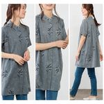 日本【SHONAGON】印度棉刺繡長版開襟襯衫, , large