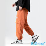 大尺碼-潮流墬感工裝褲-黑/磚紅/軍綠-0204173, , large