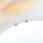 【Angel & Me】嘻哈 Chill 大麻葉 一對 s925 純銀 耳環 耳夾 生日 聖誕 情人節 禮物, , large