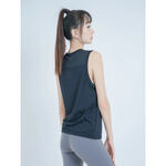 YOGA FLOW Freedom Tank(L) - 圓領拼接長板罩衫 - 烏漆黑 Black, , large