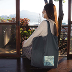 Eco-friendly Dual-Color Reversible tote bag (Mist blue), , large