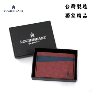 [LOGINHEART]免取卡正面感應卡夾 復古紅藍 可客製 悠遊卡/信用卡/各類卡片 直接感應不受其他卡片干擾