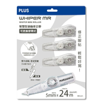 PLUS 普樂士 智慧型 滾輪 修正帶 1正帶+3替帶(5mmX6mX4P) 50-398 / 卡 WH-625-13-TW, , large
