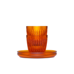 【Huskee】Reusable Coffee Cup & Saucer :  Huskee Renew Tritan 3oz/ 90ml, Amber, 2 sets, , large