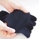[Kaimei Cotton] 8 pairs set, black MIT made in Taiwan, antibacterial and deodorizing flat cotton toe socks, , large