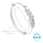 【童樂繪金飾】兒童純銀手鐲手環 六字箴言 轉經輪 (彌月銀飾 滿月禮 寶寶足銀), , large