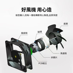 空氣循環12cm機箱風扇-6風扇+12金屬網罩+調速器+配件+螺絲, , large