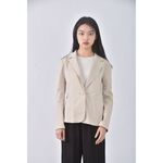 (S) wanko質感棉質杏色外套二手衣, , large