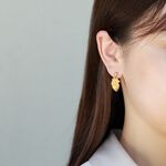 【Angel & Me】Heart s925 sterling silver 24k gold plated earrings Birthday gift, , large