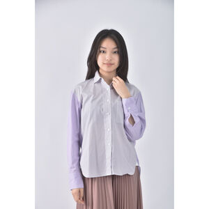 (S) uniqlo棉質純棉紫色襯衫上衣二手衣