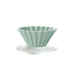 ORIGAMI 陶瓷濾杯組Ｓ(1~2人份，附樹脂杯座) 霧綠色, , large