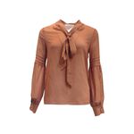 TOORDER橙色領綁綁帶袖排釦上衣, , large