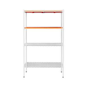 【Y HOUSE】90x45x150cm pine four-layer storage rack rack iron rack - painted white teak
