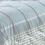 【FOCA】流動時光 | 可水洗/機洗 韓式100%精梳純棉銀離子防蹣抗菌羽絲絨暖冬被-大尺寸180x210cm, , large