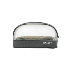 【PENROTE 筆樂】半圓形透明收納袋 灰