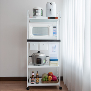 1pull-out panel, 2 drawers,4-tier rice bucket storage rack