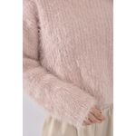 (F) 【智恩私服】質感修身短版針織毛毛粉色長袖上衣二手衣, , large