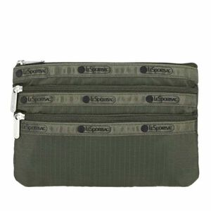 |快速出貨|Lesportsac 3-Zip Cosmetic 三層拉鍊收納化妝包/ 橄欖綠