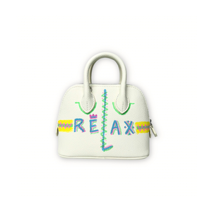 Painted mini shell bag off-white (S)
