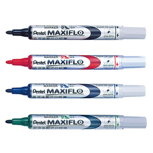 【Pentel 飛龍】後壓式白板筆 細字圓頭 1.5mm 36支/件 MWL5S - 紅
