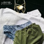 [夢巴黎]  木耳邊冰絲內褲 包臀 冰絲內褲 涼感內褲 抗菌內褲 純棉內褲 無痕內褲 內褲女生 女內褲, , large