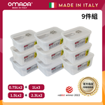 【義大利OMADA】主廚CHEF 單手易拉 PP保鮮盒0.75Lx2+1Lx3+1.5Lx2+2.3Lx2(嚴選九件組)灰色, , large