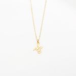 【Angel & Me】Golden Hummingbird s925 sterling silver necklace Birthday gift, , large