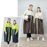 【達新牌】達新戰將連身式全開披肩機車雨衣 2XL/摩卡可可, , large
