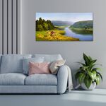 【御畫房】湖畔小鹿 國家一級畫師手繪油畫60&times;120cm(VF-120), , large