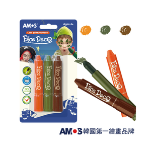 【 AMOS 阿摩斯】韓國原裝 人體彩繪棒 3色 /組 大地色 FD5B3B