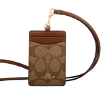COACH PVC LOGO掛式証件套/卡夾/木頭色, , large
