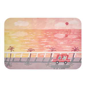 【怪獸】新銳設計師 10秒頂吸 軟式珪藻土吸水地墊 阿文 (60x40cm) -海岸線的兜風
