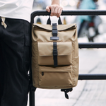 KINGSONS Roll Top Commuter Backpack-brown, 日暮沙, large