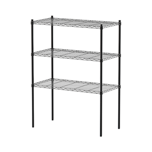 【Y HOUSE】90x45x120cm Lightweight Three-layer Iron Rack Iron Rack Shelf - Painted Black